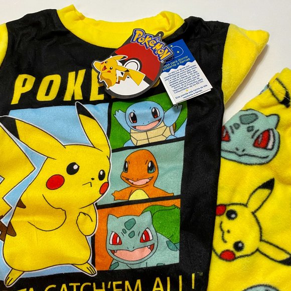 NWT Pokemon Pikachu 2-Piece Pajama Set-Boys Size 4 - Picture 3 of 6